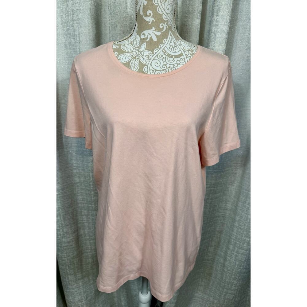 Christopher & Banks Pink Short Sleeve Stretch Tee Women’s Size Large - Picture 2 of 11